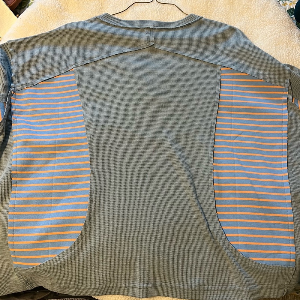 POL Blue and Orange Striped Sweatshirt - Picture 4 of 4
